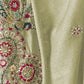 Rajwada Light Green Georgette Crush Embroidered Elegant Saree For Women