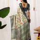 Rajwada Green Silk Blend Printed Saree For Women