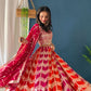 Rajwada Pink And Orange Georgette Embellished Semi-Stitched lehenga For Women