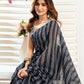 Rajwada Black Cotton Linen Zari Work Saree For Women