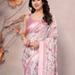 Rajwada Peach Georgette Printed Saree For Women
