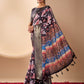 Rajwada Black Silk Blend Printed Saree For Women
