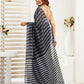 Rajwada Black Cotton Linen Zari Work Saree For Women