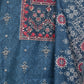 Teal Silk Blend Printed Kurta Set