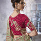 Rajwada Light Green Georgette Crush Embroidered Elegant Saree For Women