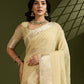 Rajwada Beige Silk Blend Woven Checked Saree For Women