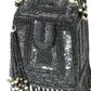 Rajwada Black Suede Embellished Clutch For Women
