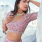Rajwada Light Pink Georgette Embellished Semi-Stitched lehenga For Women