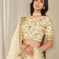 Rajwada Cream Art Silk Embroidered Semi-Stitched lehenga For Women