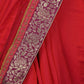 Dark Pink Silk Blend Embellished Saree