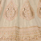 Rajwada Cream Silk Blend Embroidered Semi-Stitched Lehenga For Women