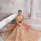 Rajwada Beige Banarasi Silk Embroidered Semi-Stitched Lehenga For Women