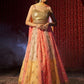 Rajwada Multicolor Organza Embroidered Semi-Stitched Lehenga For Women