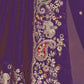 Rajwada Violet Satin Embroidered Saree For Women