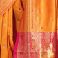 Rajwada Orange Silk Blend Woven Pithani Saree For Women