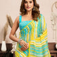 Rajwada Sky Blue And Yellow Cotton Linen Zari Work Saree For Women