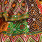 Rajwada Multicolor Cotton Blend Embroidered Semi-Stitched lehenga For Women