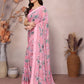 Rajwada Pink Georgette Printed Saree For Women
