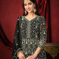 Rajwada Black Faux Georgette Embroidery Unstitched Gown For Women