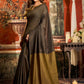 Rajwada Brown Cotton Blend Plain Saree For Women