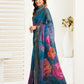 Rajwada Teal Blue Cotton Linen Zari Work Saree For Women
