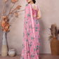 Rajwada Pink Georgette Printed Saree For Women