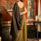Rajwada Brown Cotton Blend Plain Saree For Women
