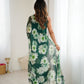 Rajwada Green Georgette Floral Print Saree For Women