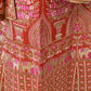 Red Silk Blend Embellished Lehenga