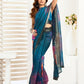 Rajwada Teal Blue Cotton Linen Zari Work Saree For Women