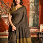 Rajwada Brown Cotton Blend Plain Saree For Women