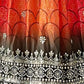 Rajwada Pink And Orange Silk Blend Embroidered Semi-Stitched lehenga For Women