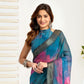 Rajwada Teal Blue Cotton Linen Zari Work Saree For Women