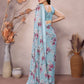 Rajwada Sky Blue Georgette Printed Saree For Women