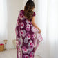 Rajwada Wine Georgette Floral Print Saree For Women