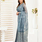 Rajwada Grey Cotton Linen Zari Work Saree For Women