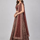 Brown Silk Blend Embellished Lehenga