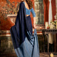 Rajwada Navy Blue Cotton Blend Plain Saree For Women