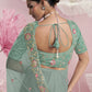 Rajwada Sea Green Net Embellished Elegant Saree For Women