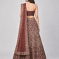 Brown Silk Blend Embellished Lehenga