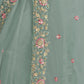 Rajwada Sea Green Net Embellished Elegant Saree For Women