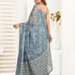 Rajwada Grey Cotton Linen Zari Work Saree For Women