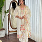 Rajwada White Viscose chanderi Embroidered Stitched Kurta Set For Women