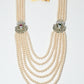 Rajwada White Alloy Pearl Embellished Neckpiece For Women