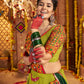 Rajwada Green Viscose Cotton Embroidered Semi-Stitched lehenga With Stunning Tassels For Women