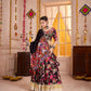 Rajwada Black Cotton Blend Embroidered Semi-Stitched Lehenga For Women