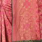 Rajwada Pastel Pink Silk Blend Embellished Saree For Women