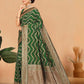 Rajwada Green Woven Banasari Silk Saree With Unstitched Blouse for Women