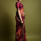 Rajwada Maroon Georgette Embroidered Printed Saree For Women