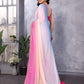 Rajwada Multicolor Georgette Lace Work Saree With Unstitched Blouse For Women